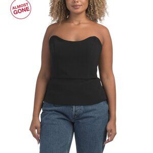 AMSALE Black Structured Strapless Corset Top